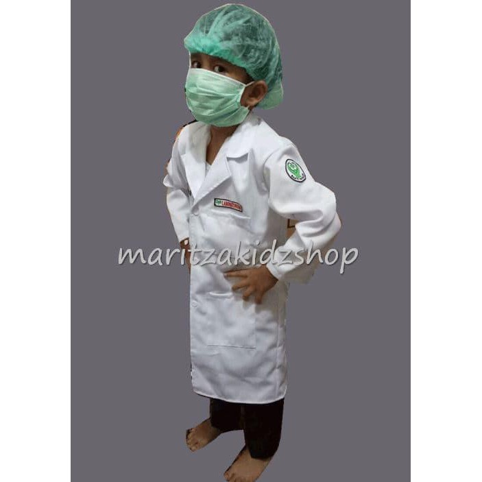 Baju / Seragam Kostum Profesi Anak Perawat Jas Lab Laboratorium - sizeS BEST SELLER