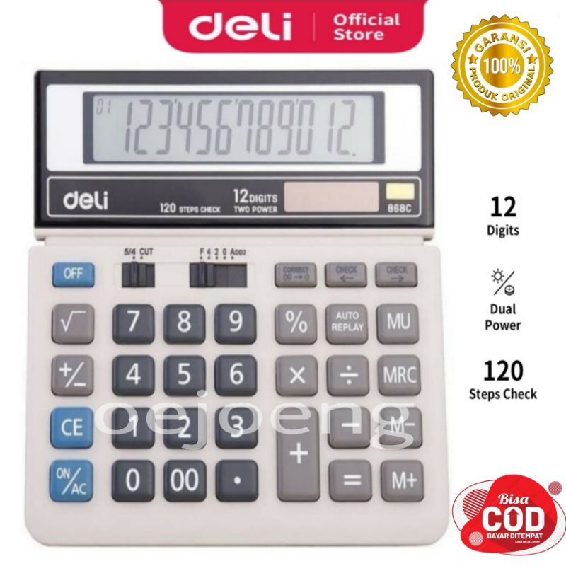 Kalkulator Calculator DELI ORIGINAL 868C Garansi 12digit Ukuran Besar