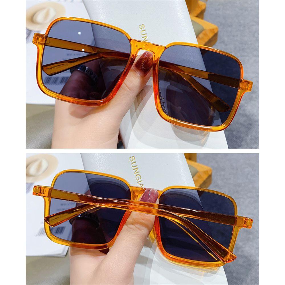 R-flower Women Square Sunglasses Klasik UV400 Kacamata Vintage Pria Kacamata Matahari