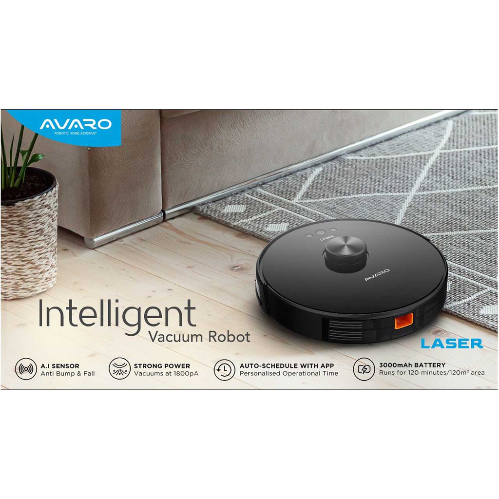 AVARO LASER ROBOTIC VACUUM CLEANER-[GARANSI 2 TAHUN )