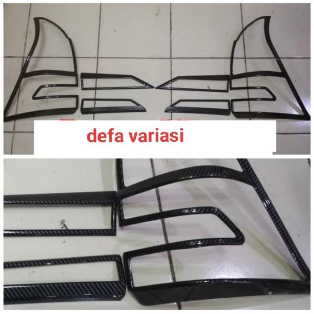 Garnish lampu belakang All New Avanza/Xenia 2019 carbon
