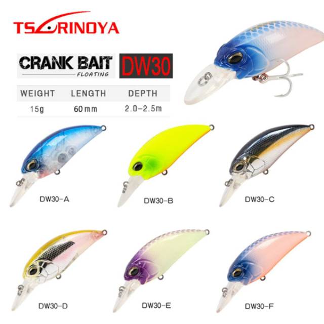 ( COD ) Umpan Pancing Minnow Crank Bait Tsurinoya DW 30