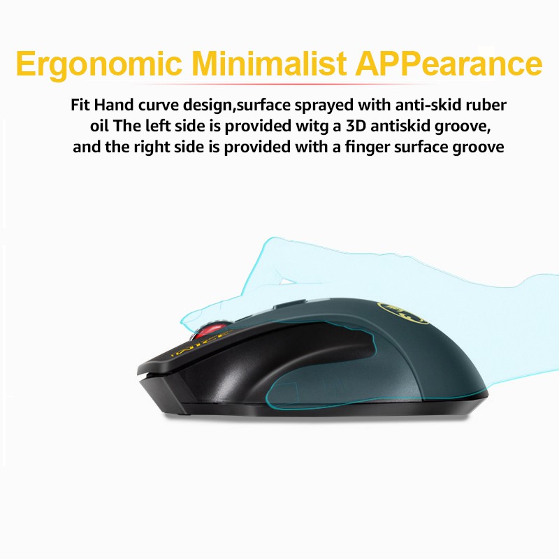 iMice Ergonomic Wireless Gaming Mouse 2000 DPI Silent Version