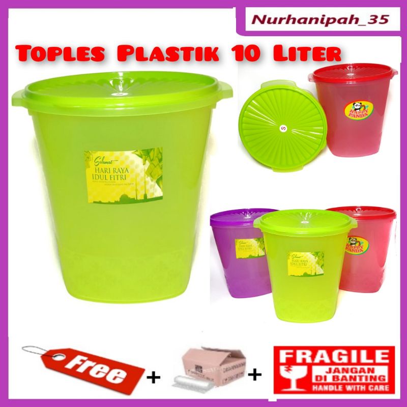 Jual toples 10 liter / toples kerupuk 10 liter / toples Peyek 10 liter