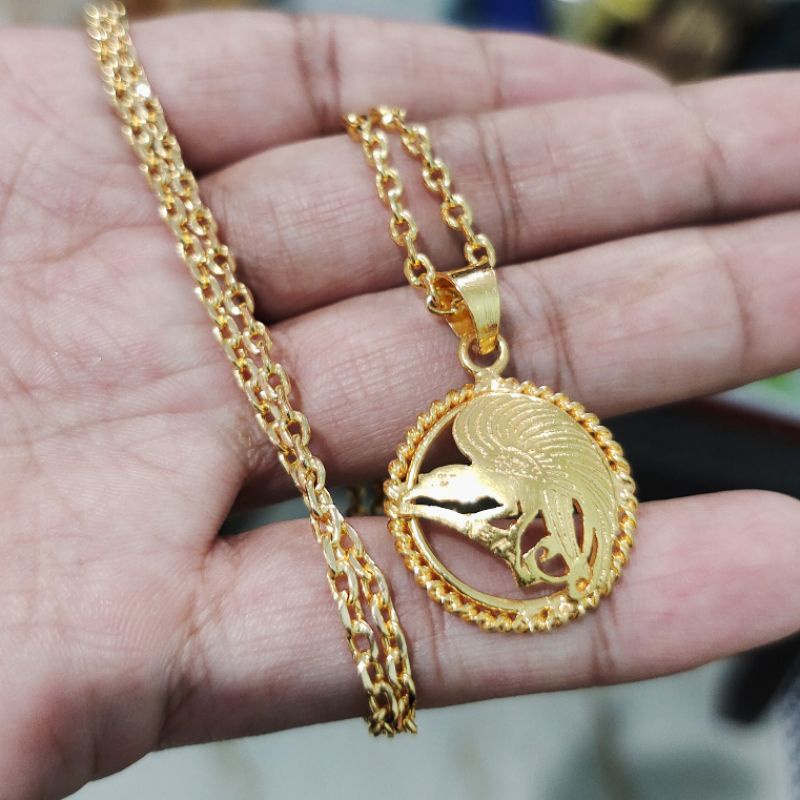 Kalung Liontin Burung Cendrawasih Berlapis Emas