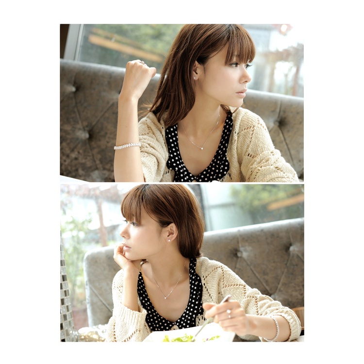 Gelang Kristal Zircon Bahan Stainless Steel Warna Silver Untuk Wanita