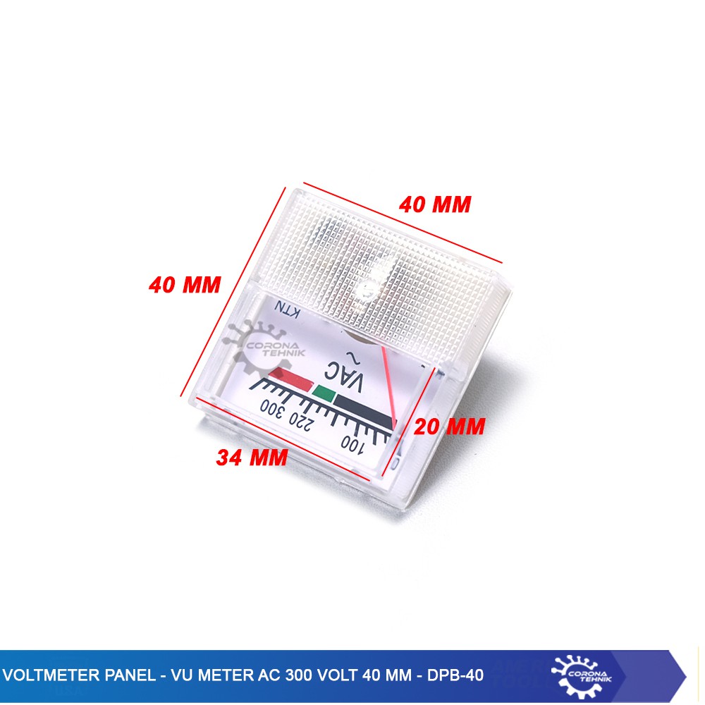 DPB-40 - Voltmeter Panel - VU Meter AC 300 Volt 40 mm