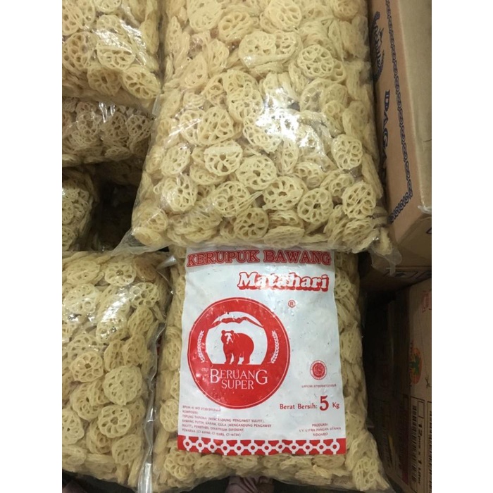 

Kerupuk Bawang Mawar Putih Cap Panda Super 5kg