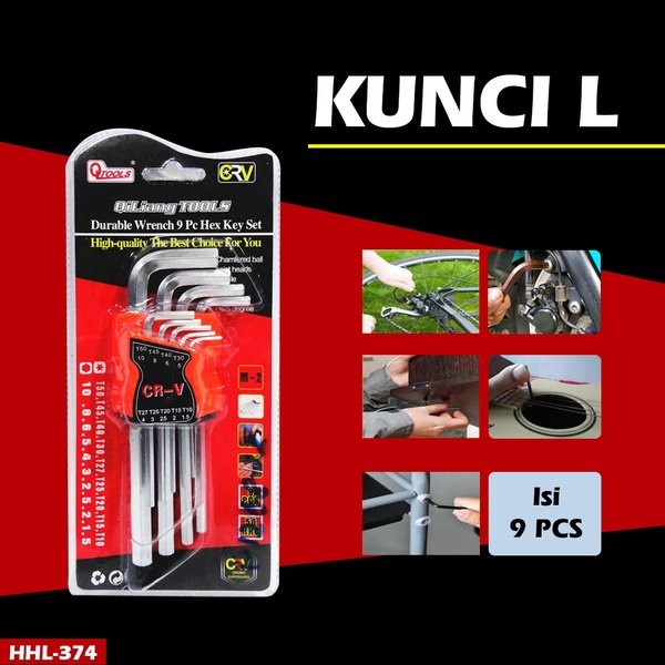 KUNCI L 8 set mini alat bangunan