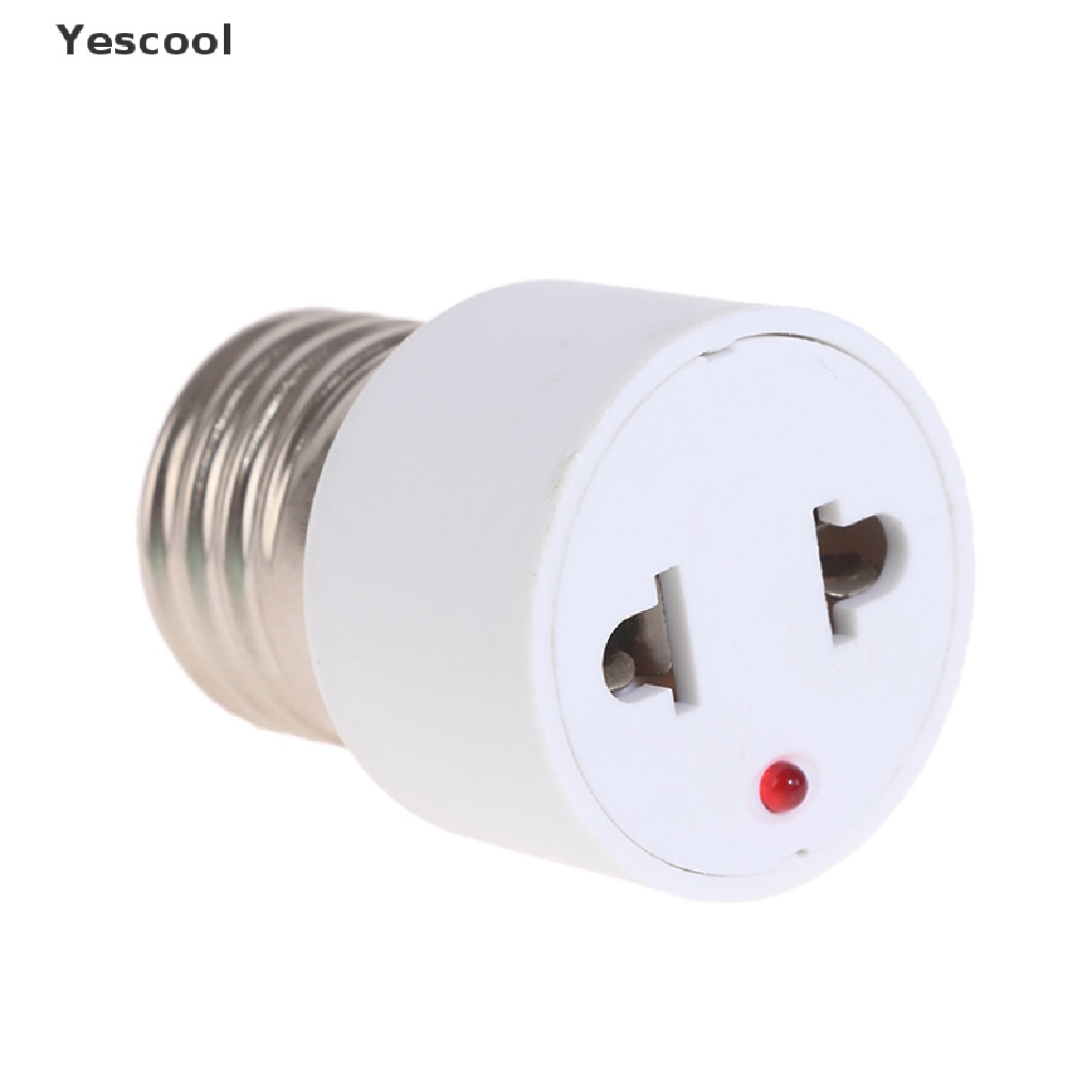 Yescool Adaptor Fitting Bohlam Lampu E27 220V Bahan ABS Warna Putih