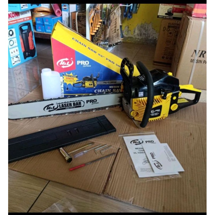 Mesin Gergaji Potong Kayu Chainsaw H&L HL5800 / Chain Saw HnL HL 5800 Pro 22"
