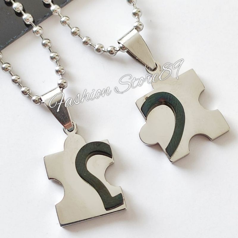 Kalung Liontin Couple Love Titanium Impor Bestquality Bestseller fashion Couple Kalung pasangan titanium