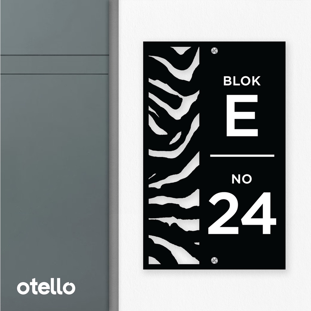 Otello Custom Nomor Rumah Akrilik Papan Alamat Nomer No Minimalist Print Acrylic Label House Number Label Estetik Mewah Modern Eksklusif