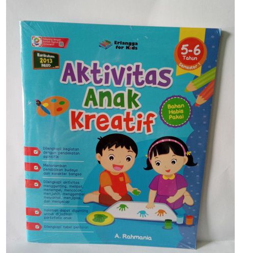 buku aktivitas anak kreatif 5-6 tahun Erlangga for kids
