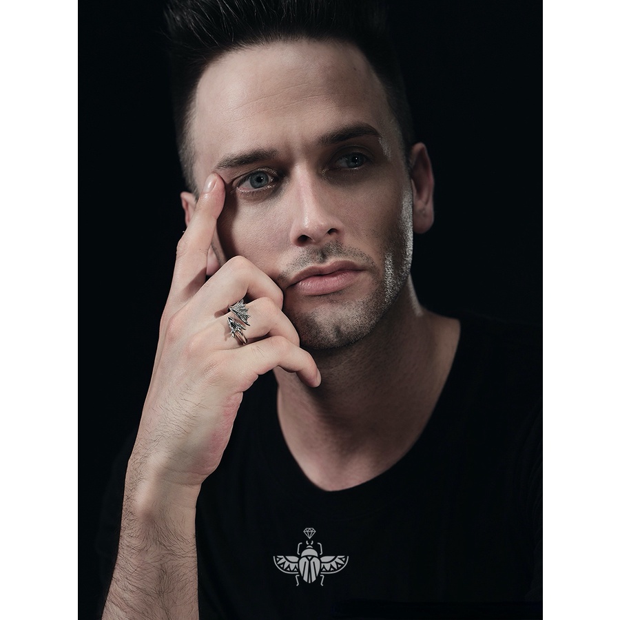 Cincin Model Terbuka Dapat Disesuaikan Desain Naga Gaya hip hop Untuk Pria Dan Wanita