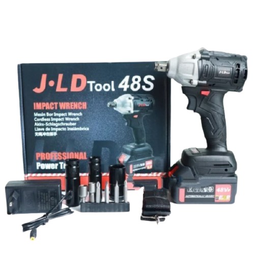 Jual Mesin Bor Baut Sock Cordless Impact Wrench JLD TOOL 48S Brushless Portable Baterai 330Nm