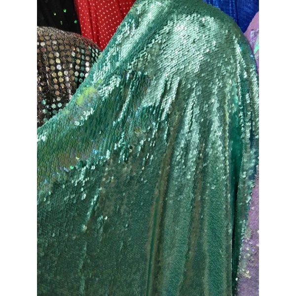 kain/bahan sequin gradasi atas bawah