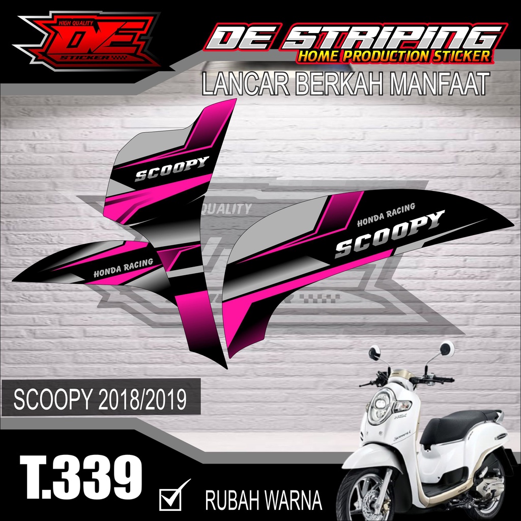 Striping Stiker Motor Scoopy 2018-2019 Semifull Keren Motif Balab T339