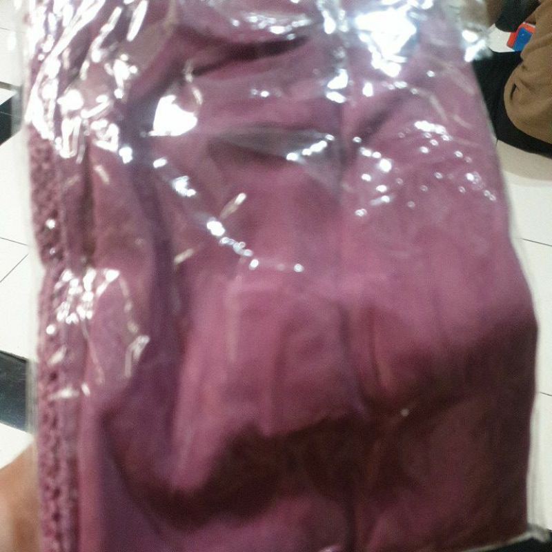 PASHMINA CROCHET 180 X75 DIAMOND  SULAM  PICOT EMBORDY-Lavender mat diamond