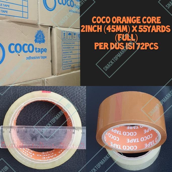 

Lakban COCO 2 Inch (45mm) x 55 Yards / Orange Core Per Dus isi 72 Pcs
