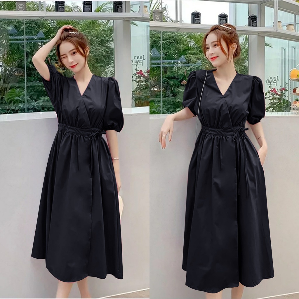 WSE390 - Dress Miyuki UK Fit L To XL LD 110 CM PJ 120 CM Mosscrepe Dress Wanita Tunik Wanita Atasan Wanita Dress Panjang PREMIUM QUALITY