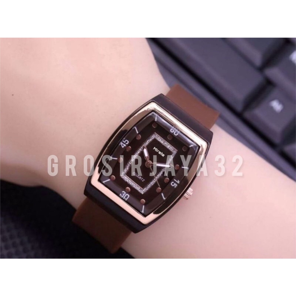 (GROSIRJAYA32) JAM TANGAN WANITA MRETE ANALOG WATCH KOREAN FASHION KARET STRAP