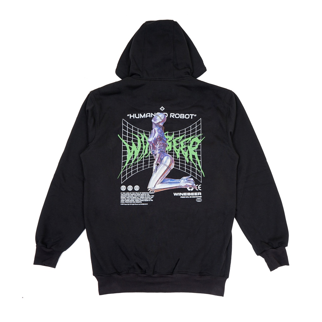 Winebeer Sweater Hoodie Humanoid Black