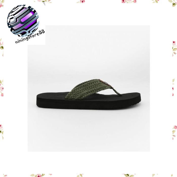 Sandal sendal pria 89stories CasualFipper New Fitt Black Green Army SW46