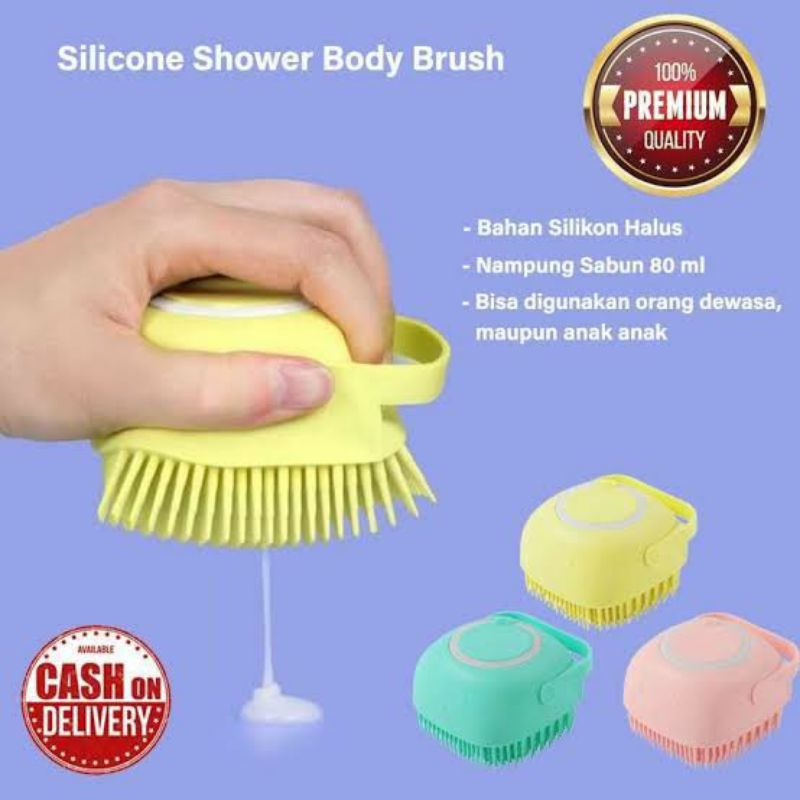 SPONGE MANDI SILIKON SIKAT BADAN DISPENSER SHOWER BRUSH SILICONE