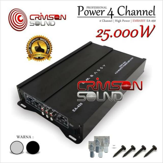 Power amplifier mobil embassy EA-450 4 CH 25000 Watt