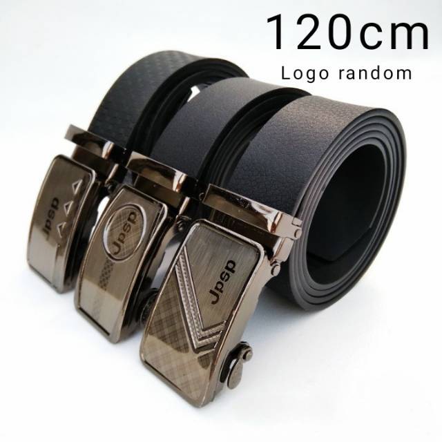 Ikat pinggang Pria Rel Sabuk Karet Gesper Otomatis Tali Ban Hitam Matic Random