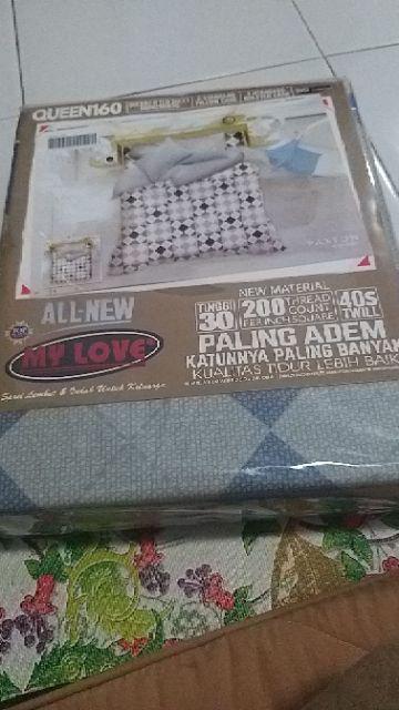Sprei My Love Ukuran160x200 Queen Size Motif Abstrak Katun Adem Grosir Murah