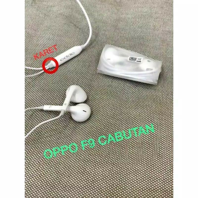 HF HEADSET/EARPHONE COPOTAN OPPO F9 ORIGINAL 100% + MIC SUPER BASS