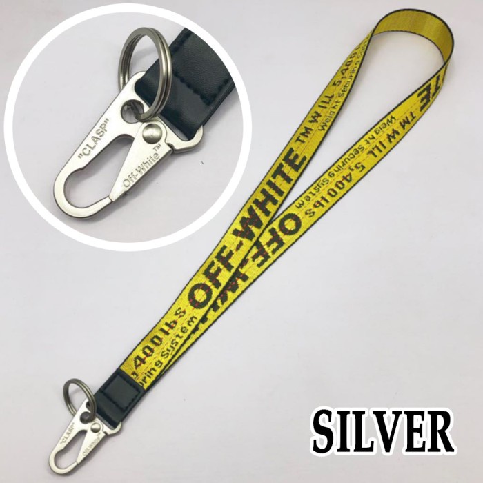 

READY Tali Gantungan Leher ID CARD Handphone HP Neck Strap Kamera OFF WHITE - Silver BERKUALITAS