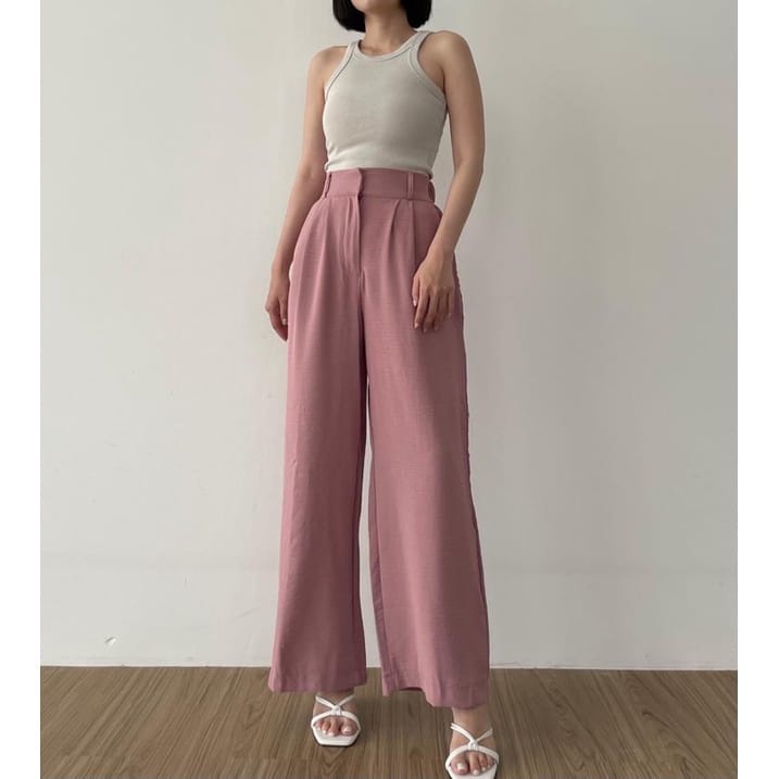 LOOSE PANTS - CELANA KULOT CRINKLE HIGHWAIST WANITA CULLOTE PANT 3412 - HIGHWAIST PANTS - KULOT CRINKLE PREMIUM - WIDE LEG PANTS - CULLOTE HIGHWAIST – HIGHWAIST- CELANA KULOT – CULLOTE - KULOT - CELANA WANITA KEKINIA