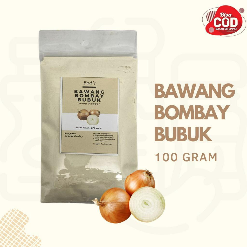 Fad's Bumbu Dapur Bubuk Bawang Putih Bubuk 100 Gram - Bawang Merah Bubuk 100 Gram - Bawang Bombay Bubuk 100 Gram