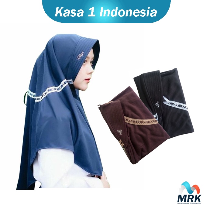 Jilbab Sekolah SMP / Kerudung MTS Warna Navy / Hitam / Coklat Pramuka