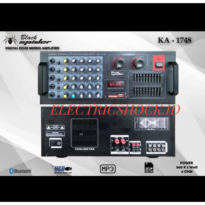 AMPLIFIER AUDIO BLACK SPIDER KA 1748 / KA-1748 (BLUETOOH) USB
