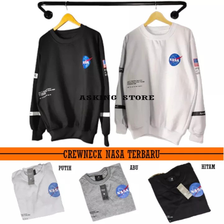 CREWNECK NASA Pria Original USA Full Aksesoris / Sweater Nasa Crewneck Premium APAREL