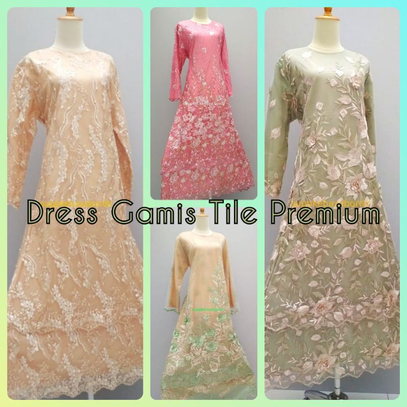 DRESS GAMIS TILE BROKAT PERANCIS IMPORT PREMIUM 3D