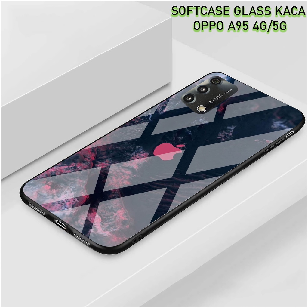 Softcase Glass Kaca OPPO A95 [4G]- Case Hp Pelindung Handphone OPPO A95 [5G] [ A34]