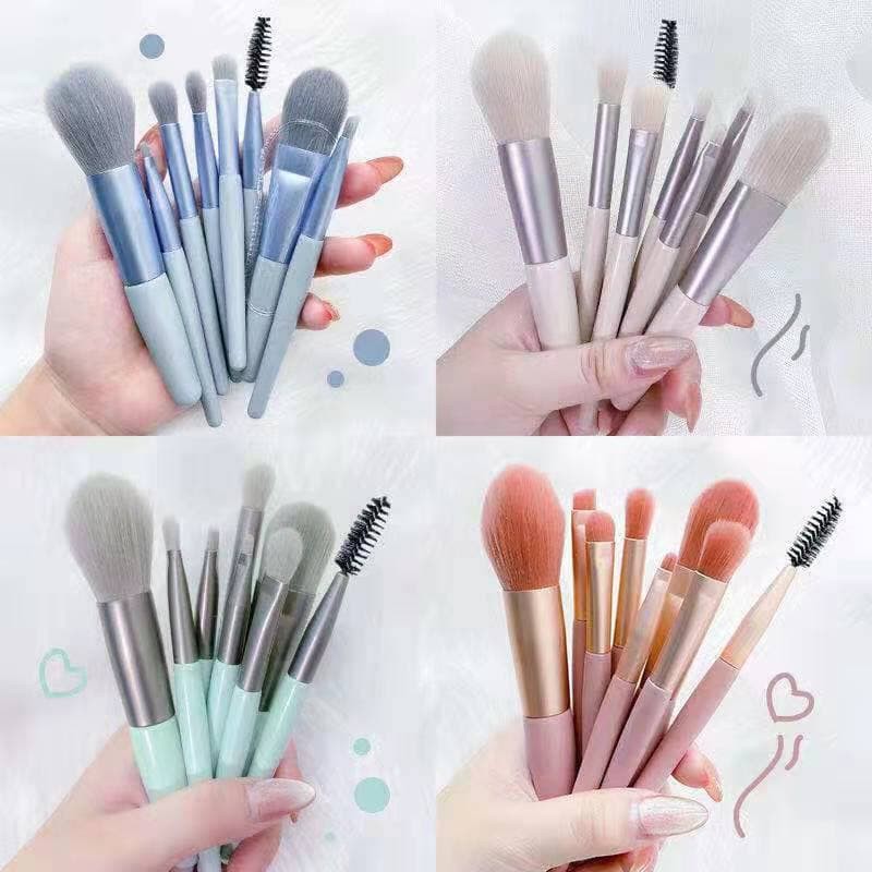 Lovefashion - Kuas Set Make Up 8pcs Set Mini Travel Make Up Brush Kuas03