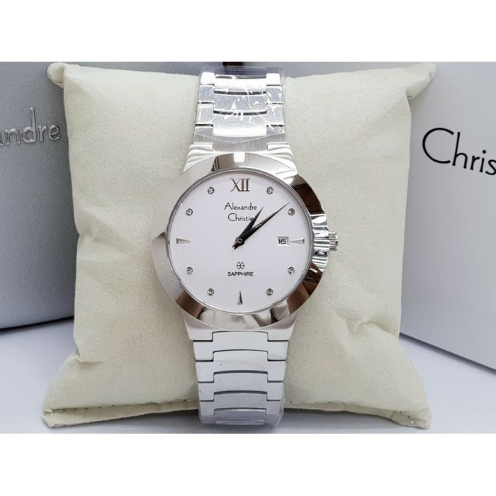 ALEXANDRE CHRISTIE WATCH AC 8569 SILVER SAPPHIRE PRIA GARANSI RESMI 1TAHUN