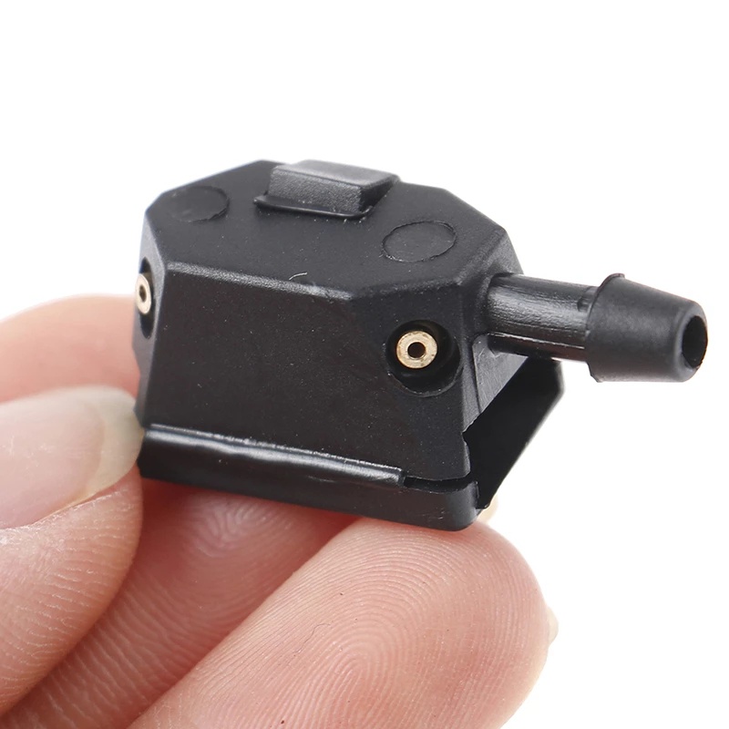 2 Pcs Nozzle Semprot Wiper Kaca Depan Mobil Universal Bahan Plastik Warna Hitam