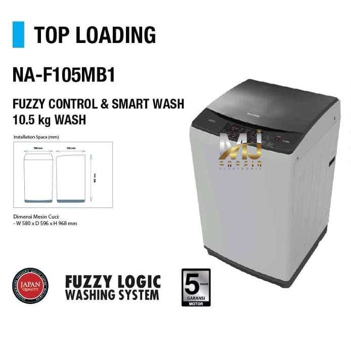 MESIN CUCI 1 TABUNG PANASONIC NA-F 105 MB NAF105MB1 TOP LOADING 10.5KG