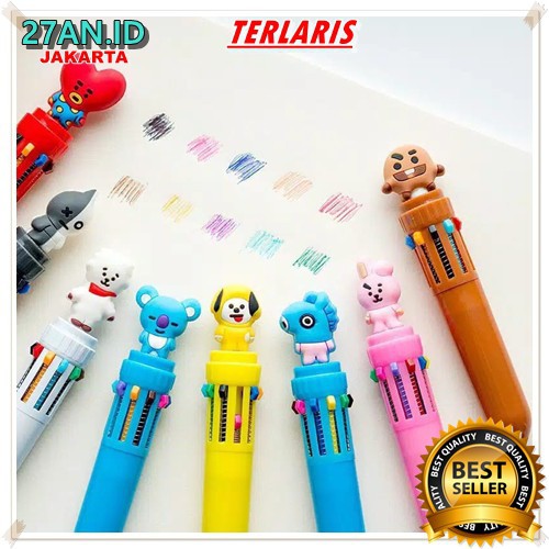 

(27AN.ID) COD Pena Pulpen Bolpen H94 10 WARNA Pen BT21 B9