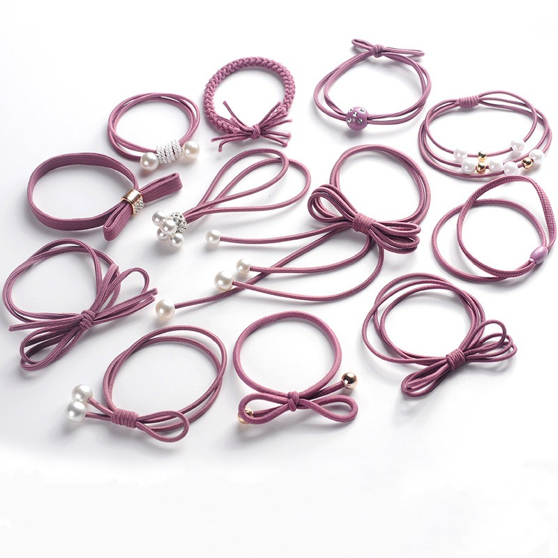 Ikat Rambut 12 in 1 Fashion Wanita / Accesories Rambut Import / Ikat Rambut Murah-Ungu