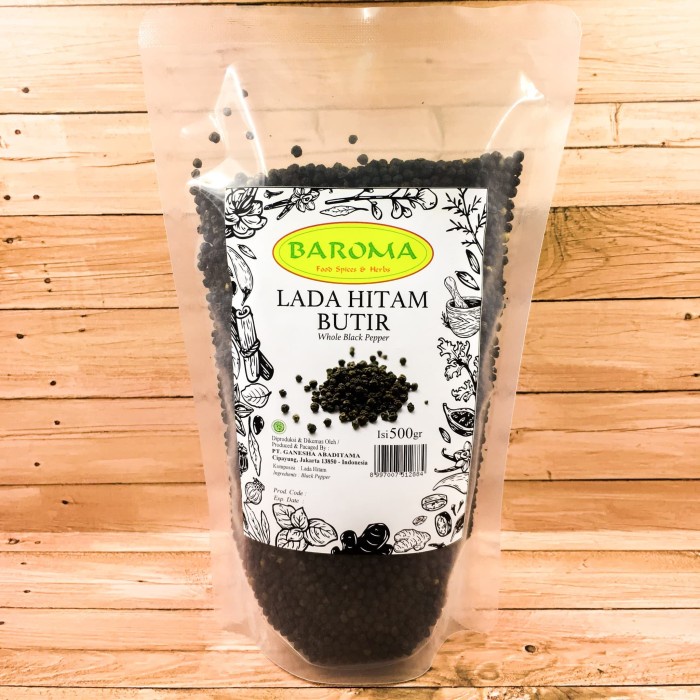 

Lada Hitam Butir / Whole Black Pepper 500gr - Baroma Bumbu Rempah