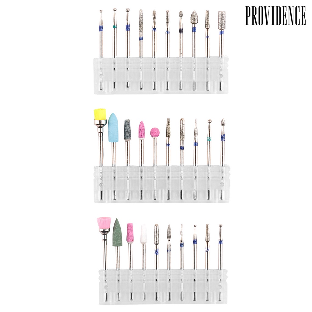 Providence 10Pcs/Set Manicure Polisher Impact Resistance Excellent Durability Tungsten Steel Nail Drill Bites Set for Women