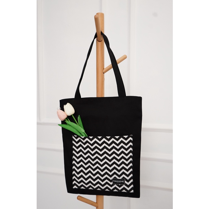 Tote Bag Takanome Zizag - Totebag Kanvas Premium